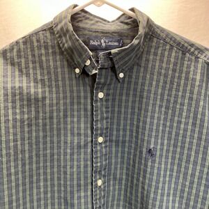 Ralph Lauren Button Down Shirt Plaid Checkered Long Sleeve Cotton XXL